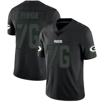 Men's Jon Runyan Green Bay Packers Limited Black Impact Jersey