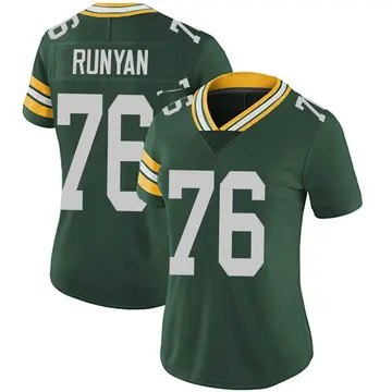 Women's Jon Runyan Green Bay Packers Limited Green Team Color Vapor Untouchable Jersey