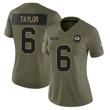 Women's Tyrod Taylor Green Bay Packers Limited Olive 2025 Salute to Service Jersey