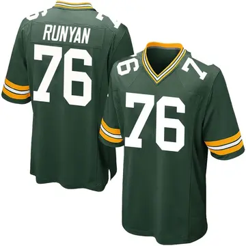 Youth Jon Runyan Green Bay Packers Game Green Team Color Jersey