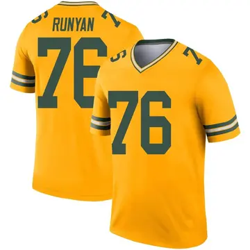 Youth Jon Runyan Green Bay Packers Legend Gold Inverted Jersey