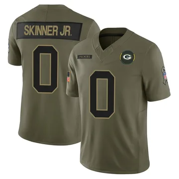Youth Quincy Skinner Jr. Green Bay Packers Limited Olive 2025 Salute to Service Jersey