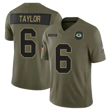 Youth Tyrod Taylor Green Bay Packers Limited Olive 2025 Salute to Service Jersey